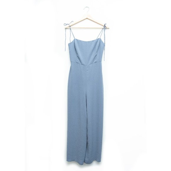 Aritzia Wilfred Spaghetti Strap Jumpsuit Granite Blue - Picture 2 of 5
